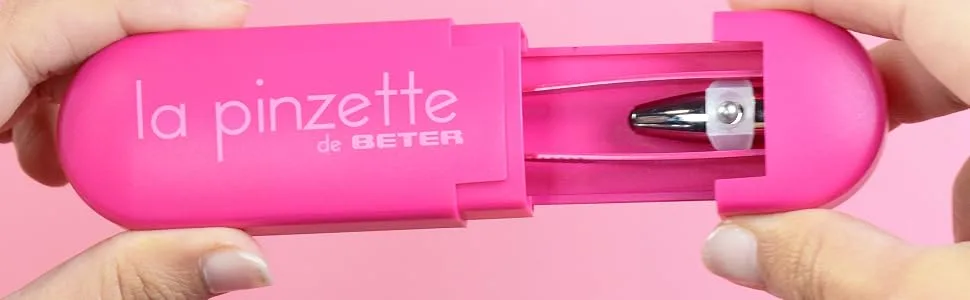 Better-plucking the eye brows with LED light and mirror perfect eyebrow set tweezers set pink color 1 piece (1 Pack) gray - tweezer, beter, pinzette