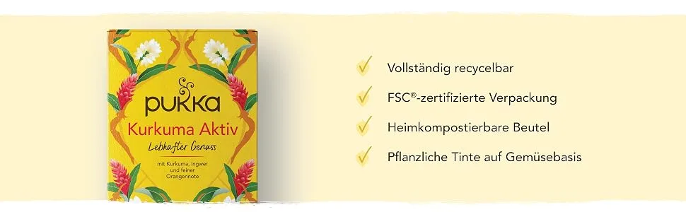Pukka |Bio-herbal tea "Turmeric active" |Ginger turmeric nettle and orange |For an active lifestyle4 pack |80 tea bags - B07HBFWG72 A+ 4