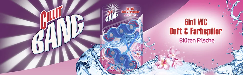 CILLIT BANG Blue Wave WC Flusher Flower Freshness Toilet cleaning with cleaning foam & flower scent 3 x 2 pack - WC Blauspüler