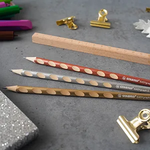 Slim triangular pencil for right-handers - STABILO EASYgraph S Metallic in metallic violet - pack of 12 - hardness HB - Metallic