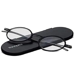 thinoptics upb2 0isr reading glasses with protective case universal black strength 2.00 frame color black - ThinOptics Lesebrille dünne Lesebrille ThinOptics Manhattan Lesebrille