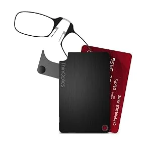 thinoptics upb2 0isr reading glasses with protective case universal black strength 2.00 frame color black - ThinOptics Lesebrille Flash Card
