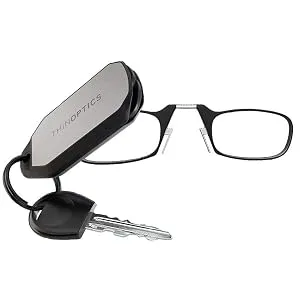 thinoptics upb2 0isr reading glasses with protective case universal black strength 2.00 frame color black - ThinOptics Lesebrille Schlüsselanhänger