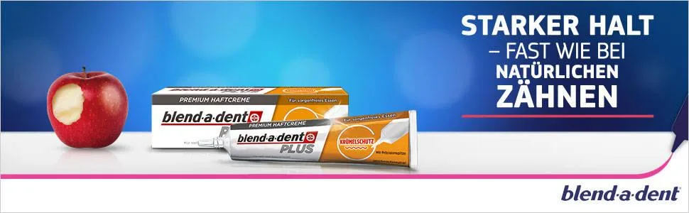 Blend-a-dent PLUS CRUMB PROTECTION Premium Adhesive Cream pack of 3 (3 x 40 g) - blend-a-dent PLUS Krümelschutz Premium Haftcreme