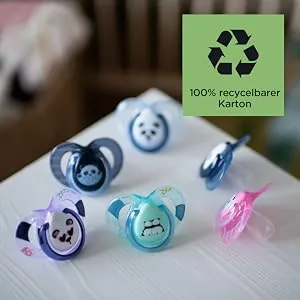 Tommee Tippee Night Pacifier Symmetrical and Orthodontic Shape 18-36 Months Glow in the Dark Set of 2 - Anytime Beruhigungssauger