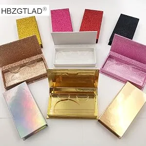HBZGTLAD NEW 10pcs 25mm False Eyelashes Packaging Box Lash Boxes Custom Your Logo Fake 3d Mink Lashes Glitter Case Empty Makeup Eyelash Storage (01) - product information 2