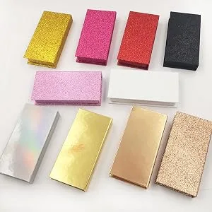 HBZGTLAD NEW 10pcs 25mm False Eyelashes Packaging Box Lash Boxes Custom Your Logo Fake 3d Mink Lashes Glitter Case Empty Makeup Eyelash Storage (01) - product information 3