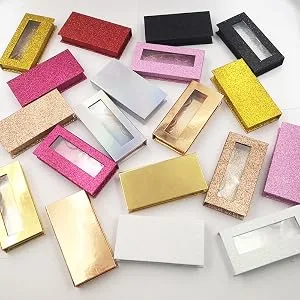 HBZGTLAD NEW 10pcs 25mm False Eyelashes Packaging Box Lash Boxes Custom Your Logo Fake 3d Mink Lashes Glitter Case Empty Makeup Eyelash Storage (01) - product information 5