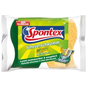 Spontex Scheuerwamt anti-fat 32 pieces suction-strong cleaning sponge washable for all robust surfaces (16 x 2 pack) 32 Pack Scheuerwamt Anti-fat 32 pack - Packshot
