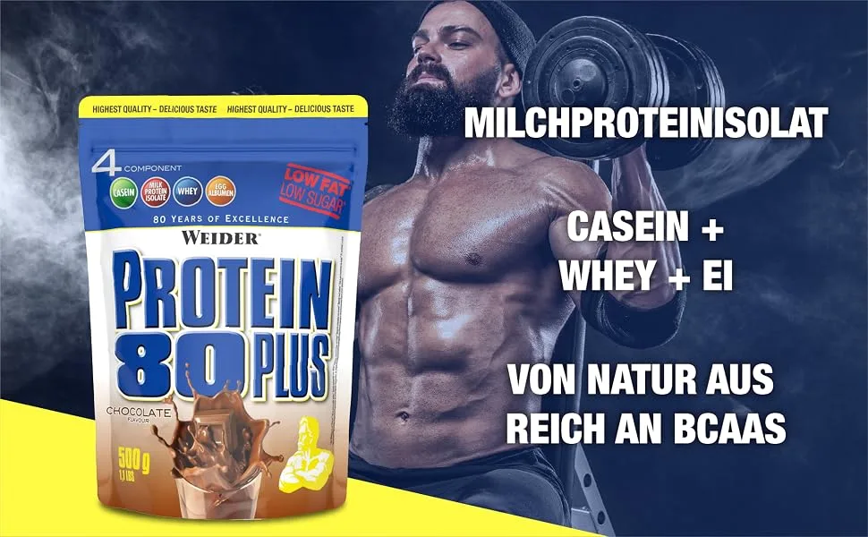 Weider Protein 80 Plus Bag 2-Pack Mix Chocolate/Vanilla 2 x 500 g (1 x 1 kg) - Milchproteinisolat