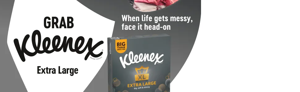 Kleenex Extra Large Tissues Compact Pack 24 Box Pack (1056 tissues total) White 1056 count (1 pack) - kleenex