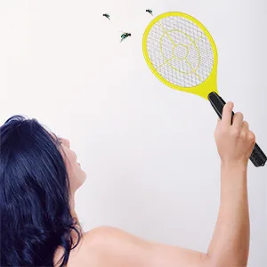 10 x electrical fly swatter without chemical fabrics fly slower against flying mosquitoes & mosquitoes Fly Swatter red red 10 pack - Wespenvernichter