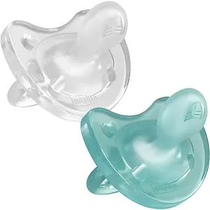 Chicco pacifier Physio Soft 100% silicone 2 pieces 0-6 months (2-pack) white / blue - product information 2