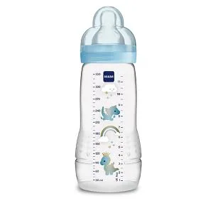 MAM baby bottle decorated from 6 months pacifier 330 ml (1 pack) blue 1 piece (1 pack) - product information 1