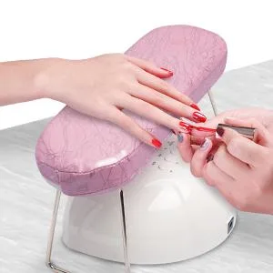 LXIANGN Nail Arm Rest, Microfiber Leather Manicure Hand Pillow Nail Hand Rest Cushion Pink for Nails Salon - hand rest for nails tech