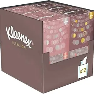 Kleenex Ultra Soft Facial Tissue Boxes For Daily Use 3-ply 12 Cubes x 48 Tissues 1 piece (Pack of 12) - product information 1