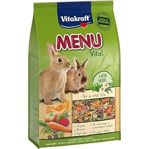 Vita power menu vital feed for dwarf rabbits with lucerne with apple with pumpkin enriched with herbs without adding sugar and grain (1x 3kg) 3 kg (1 Pack) - product information 1