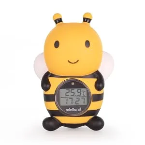 Miniland water thermometer thermo bath bee baby bath thermometer and toy in one room temperature timer 1 piece (1 pack) - 89061_1