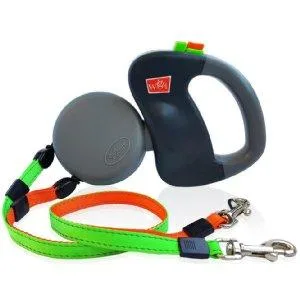 WIGZI Dual Doggie 2.0 - Grey 1 piece (1 pack) retractable leash for 2 dogs - product information 2