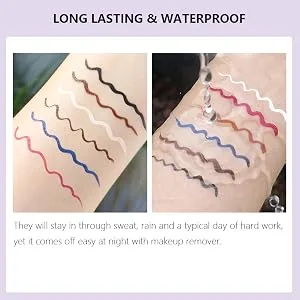 GECOMO 6 Colors Matte Liquid Eye liner Set for Eye Makeup,Waterproof Smudge-Proof Smooth Long lasting Liquid Colorful Eye Liner Pen - GECOMO
