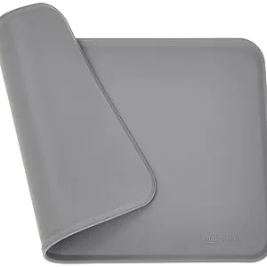 Amazon basics - water -repellent bowl pad made of silicone base for pet lining 47 x 29 cm gray single bed (pack with 2) gray 47 x 29 cm (pack with 2) single bed - product information 2