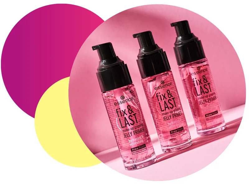 Essence Fix & Last Make-up Flipping Jelly Primer Pink moisturizing long-lasting natural vegan without alcohol without parabens without microplastic particles 3-pack (3x29ml) 29 ml (3 Pack) - packshot
