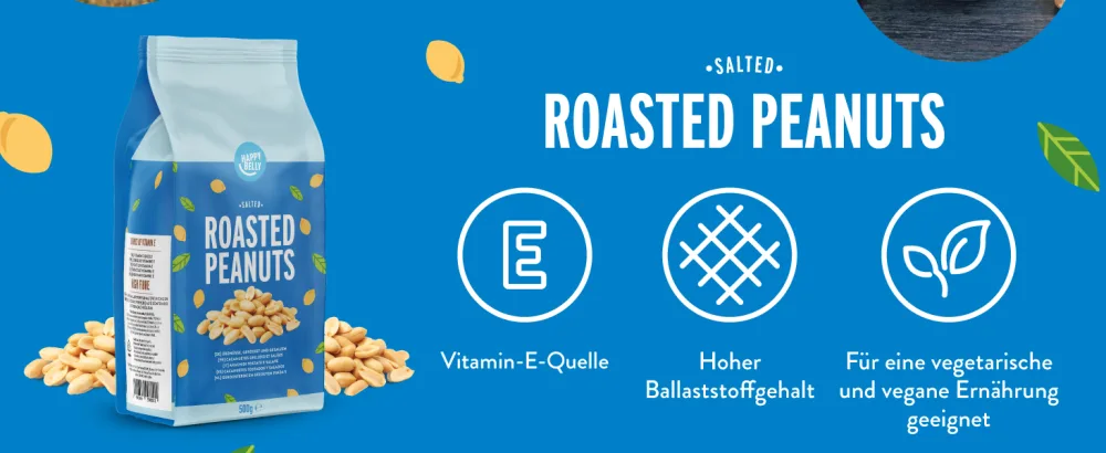 Amazon Brand: Happy Belly Roasted and Salted Peanuts 500g (Pack of 2) Salted 500g (Pack of 2) - product information 2