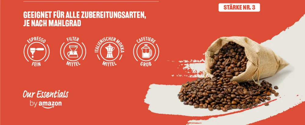 Our Essentials by Amazon whole beans medium roast caffeinated - 100% Arabica - 1kg 100% Arabica 1 kg (1 pack) - product information 2