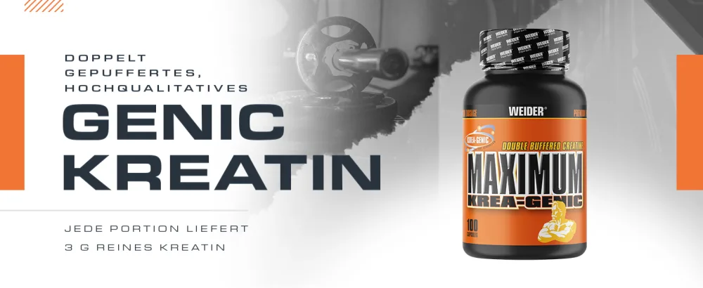 Weider Maximum KRea-Genic creatine capsules highly dose double buffered creatine monohydrate for more power in the workout muscle building capsules 100 capsules - Weider