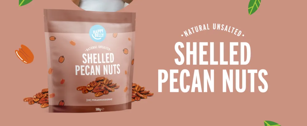Amazon Brand: Happy Belly Pecans Unsalted 500g (Pack of 2) Unsalted 500g (Pack of 2) - product information 3