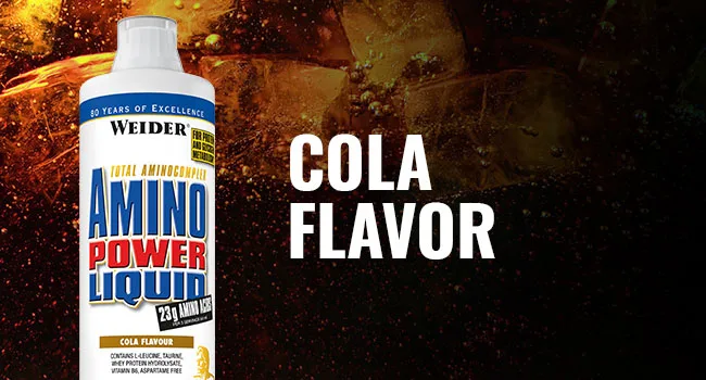 Weider Amino Power Liquid liquid amino acids highly dose Amino Liquid with all nine essential amino acids (EAA) and Extra L-Leucin Pre Workout Intra Workout and Post Workout Cola 1 L (1 Pack) - Amino Power Liquid A+ 2