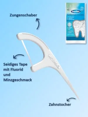 Dentek Complete Clean Dental Floss Sticks 3 x 40 Sticks - Dentek Sensitive Clean Zahnseide Sticks