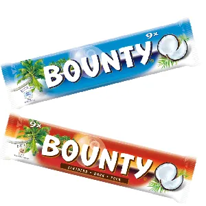 Bounty Chocolate Bars Coconut and Chocolate Flavour 9 Bars in a Pack (9 x 28.5g) (Pack of 2) 257 g (Pack of 2) - Bounty;Mars;Kokos;Schokolade