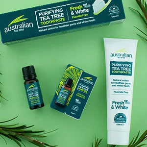 Australian Tea Tree Toothpaste Cleansing Vegan Cruelty-Free Fluoride-Free Fresh & White Natural 100ml 100 ml (Pack of 1) - tea tree oral care