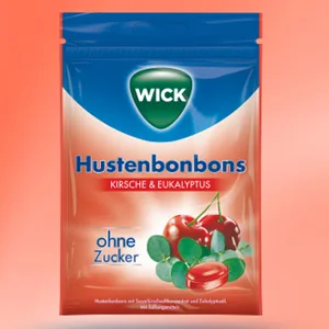 Wick blue coughing candies without sugar storage pack-a deep breath experience thanks to menthol and natural Arvensis Mint-aroma-10 Pack (10 x 72 g) - kirsche eukalyptus