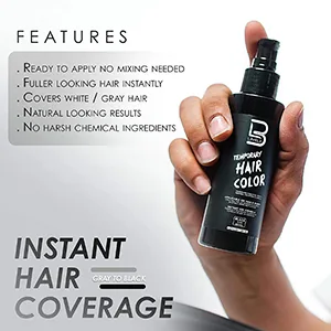 Level 3 Temporary Beard Color - For Black Hair Beards - Full Beard in Minutes - Easy to Apply and No Mixing Required L3 - Level Three Natural Looking Black Dye - men beard dye, beard growth kit, beard growth kit, temporary hair color, instant temporary beard dye