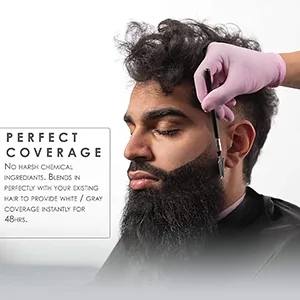Level 3 Temporary Beard Color - For Black Hair Beards - Full Beard in Minutes - Easy to Apply and No Mixing Required L3 - Level Three Natural Looking Black Dye - temporary beard hair color, beard dye, beard color, beard hair dye, instant hair dye, hair color