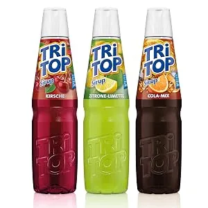 Tri top beverage syrup 3 Set |Orange-Cola-Mix lemon limette cherry |3x600ml 5 -liter soft drink per bottle cola lemon cherry 600 ml (3 -pack) - TRI TOP-Set