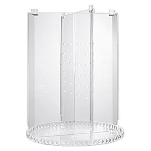 360 Rotating Makeup Organizer, chfine Adjustable Large Capacity Detachable Spinning Cosmetics Organizer with 4 Holder Storage Rack, Lazy Susan Makeup Organizer Makeup Sets (Crystal Clear) - Step 2