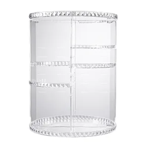360 Rotating Makeup Organizer, chfine Adjustable Large Capacity Detachable Spinning Cosmetics Organizer with 4 Holder Storage Rack, Lazy Susan Makeup Organizer Makeup Sets (Crystal Clear) - Step 5