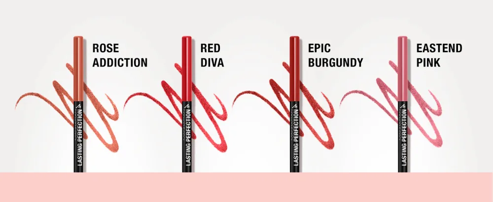 Manhattan Lasting Perfection Lipliner fb. 24 Red Diva long -lasting and opaque contour pencil 2 g 1 piece (1 Pack) Red Diva 1 piece (1 Pack) - LP Lipliner