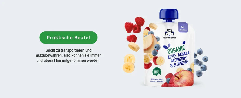 Amazon Brand: Mama Bear Quetschie Organic Apple Puree Vegetarian 90g (Pack of 6) - product information 6