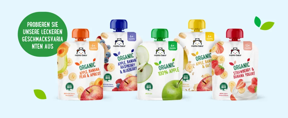 Amazon Brand: Mama Bear Quetschie Organic Apple Banana Blueberry and Raspberry Vegetarian 90g (Pack of 6) - product information 7