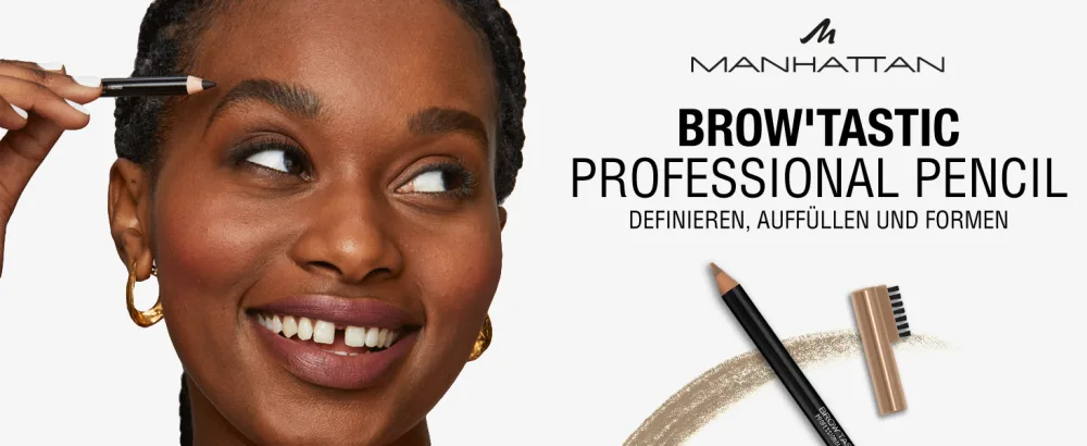 Manhattan Brow'tstic Professional Pencil FB. 004 Black Brown eyebrow pencil with integrated brush 1.4 g 1 piece (1 Pack) fb. 004 - Brow