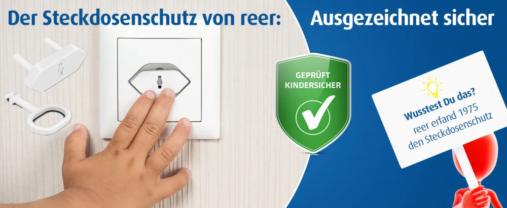 Reer socket cap pack of 8 for sockets in Switzerland can also be used for recessed sockets T13 with key white - Steckdosenschutz