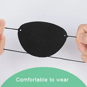 Eye Patch, YGDZ 12pcs Soft Felt Eye Patches for Adults Kids, Adjustable Single Eye Mask for Lazy Eye, Black - Eye Patch