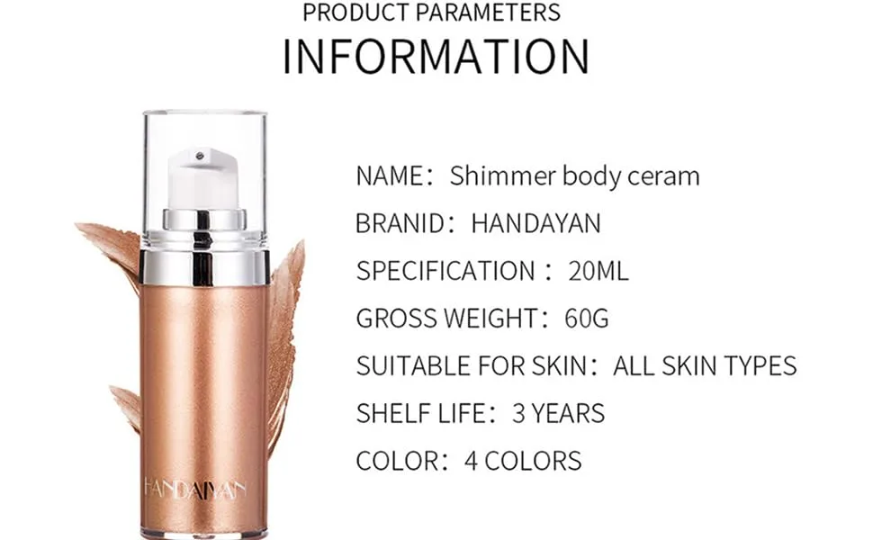 Yeweian Face Body Luminizer, Liquid Highlighter Makeup, Face Body Shimmer Glow Illuminator, Bronzer Smooth Shine Shimmer Liquid Foundation, Waterproof Moisturizing Body Highlighter (01#Pearl White) - Self-Tanning Lotion