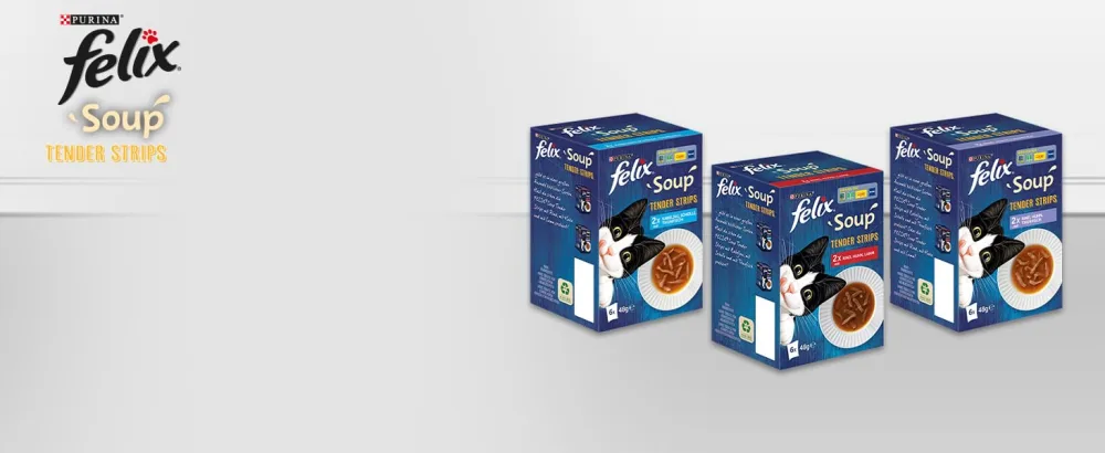 FELIX KnabberMix Original cat snack crunchy treats with 3 flavours pack of 8 (8 x 60g) - SOUP TENDER STRIPS