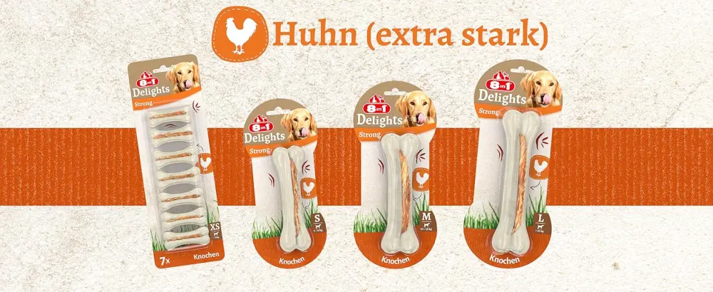 8in1 Delights Beef Twisted Sticks - Healthy Causta Standels for Sensitive Dogs High -quality beef wrapped in beef skin 35 pieces beef 190 g (1 Pack) - 8in1 Delights extra stark mit Huhn