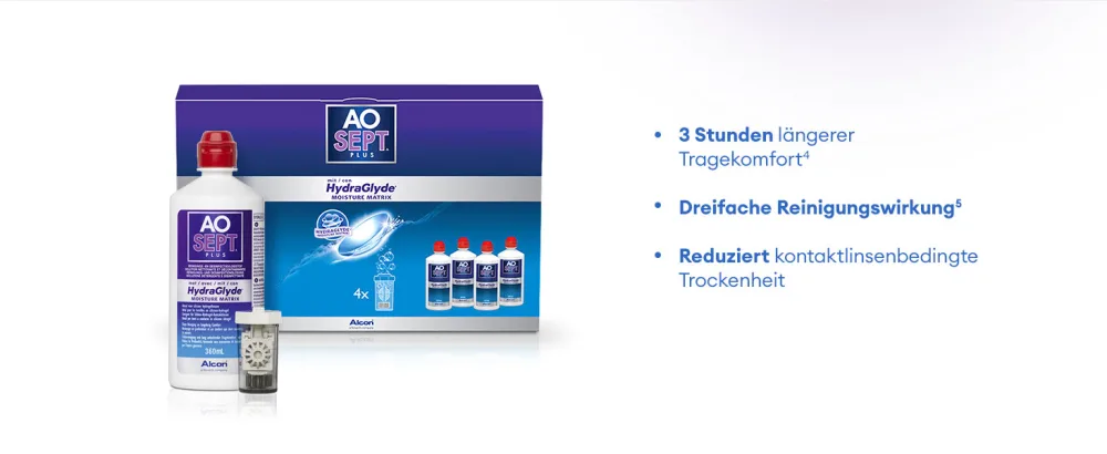 Aosept Plus with Hydraglyde single bottle 360 ml (1 pack) - Alcon AOSEPT PLUS with HydraGlyde